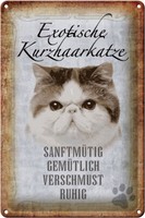 Blechschild Spruch 20X30 Cm Exotische Kurzhaarkatze Katze Deko Schild Tin Sign