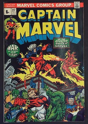 Captain Marvel (1973) #27 - FN Minus (5,5) UK Preis - Rückausgabe