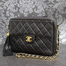 Borsa a tracolla CHANEL Matelasse pelle di agnello frange borsa per fotocamer...