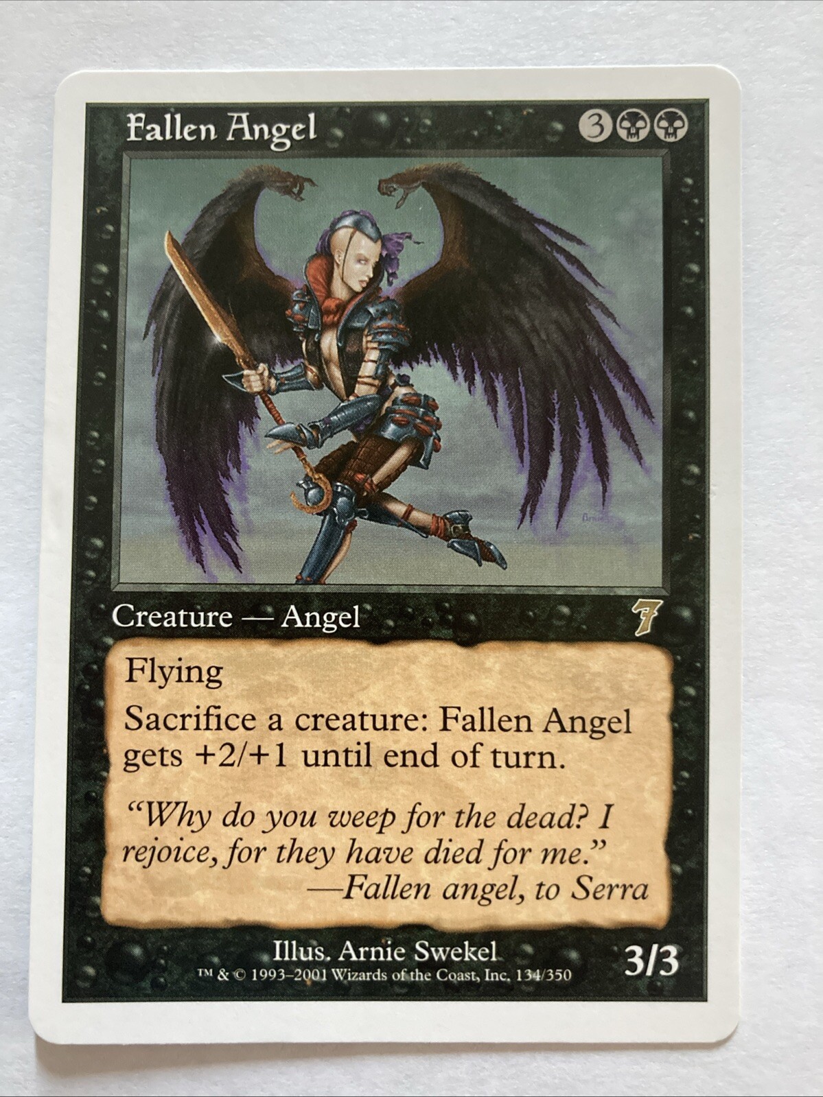 MTG Magic the Gathering Fallen Angel (134/350) Seventh Edition LP