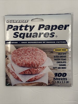Paper WAX Squares 100 Hamburger Non Stick Candy Taffy Deli Steaks Cheese Baking