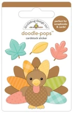 Doodlebug Doodle-pop Sticker Turkey Time Fall Color Feathers Leaves