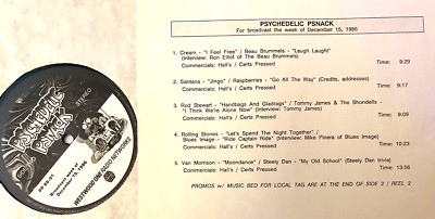 1/19/87 PSYCHEDELIC PSNACK RADIO SHOW, 5 MINI SHOWS (9 TO 15 MIN) & INTERVIEWS