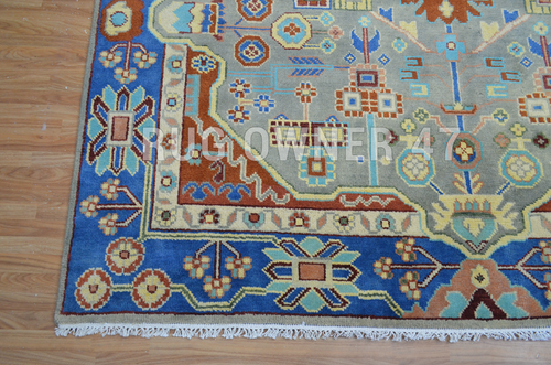 8'X10' Geometric Handmade Traditional Elegance Hand-Knotted Wool Area Rug 17840 - Picture 5 of 10