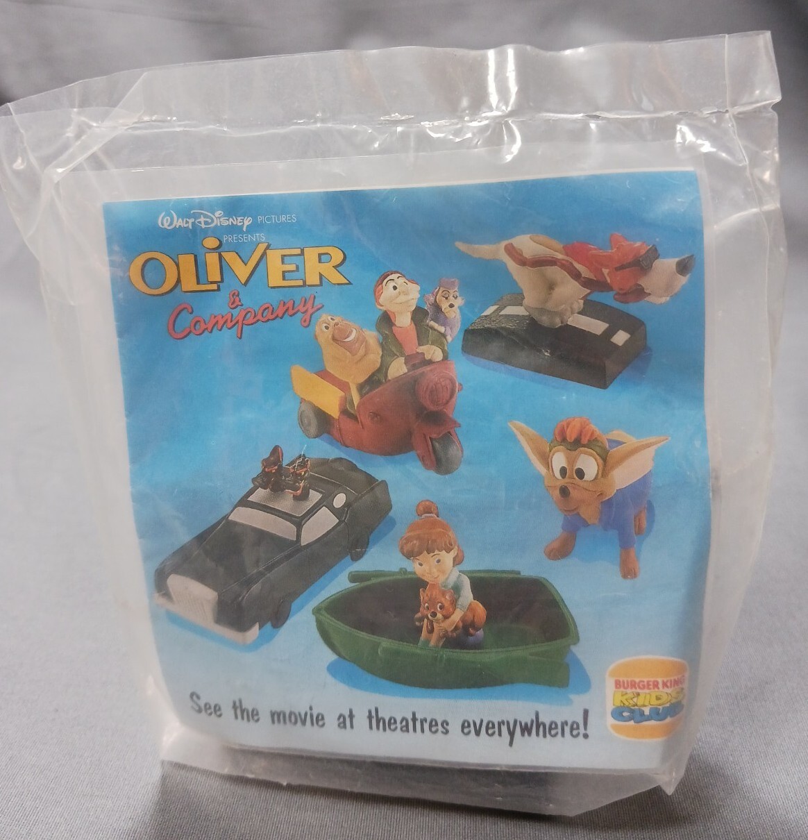 Oliver &amp; Company Burger King 1996 Disney Dodger Kids Meal Toy Vintage 