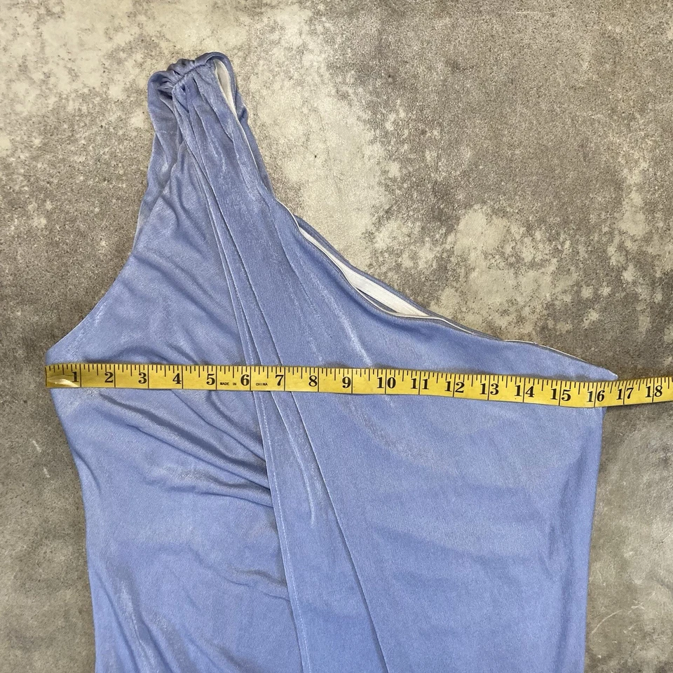 Vestido Donna Karen para mujer 6 largo maxi abertura alta un hombro noche Foto 2 de 4