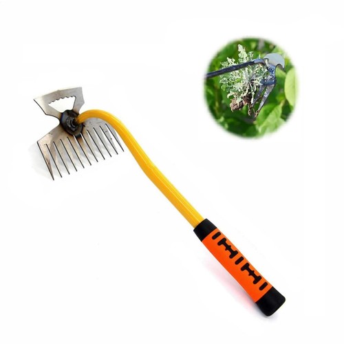 1xWeeding Tool Stainless Steel 11 Tooth Weeder Tool Garden Hand Tool With Handle