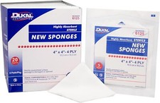 Dukal 6125 New Sponges Sterile 4 in. x 4 in. 5 Pack Box of 20 