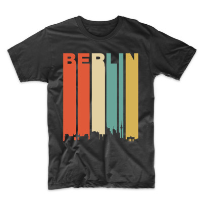 Retro 1970's Style Berlin Germany Cityscape Downtown Skyline T-Shirt