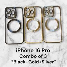 Combo 3~Apple iPhone 16 Pro 6.3" Case~Lens cover~Magnetic Mag Safe~Shockproof