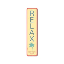 Custom Beach Relax Sign Vertical Name Plaque Personalized Location Aluminum