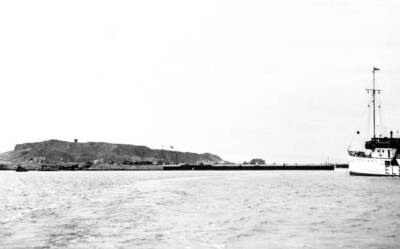 First ships can run into harbor Helgoland again 1st March 1952 Photo