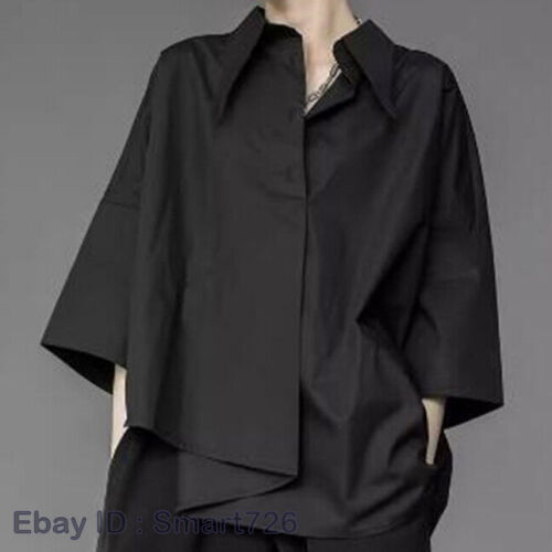 Japanische Damen unregelmäßige Kurzarm Bluse Top locker Harajuku Shirt Freizeit - Bild 1 von 26