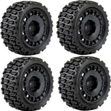Powerhobby 1/10 Couragia Mounted Tires Radial Wheels (4) FOR Traxxas Rally Car