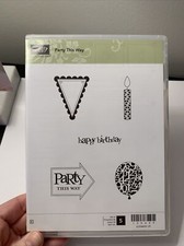 Stampin Up PARTY THIS WAY Stamp Set Happy Birthday Candle Balloon RETIRED