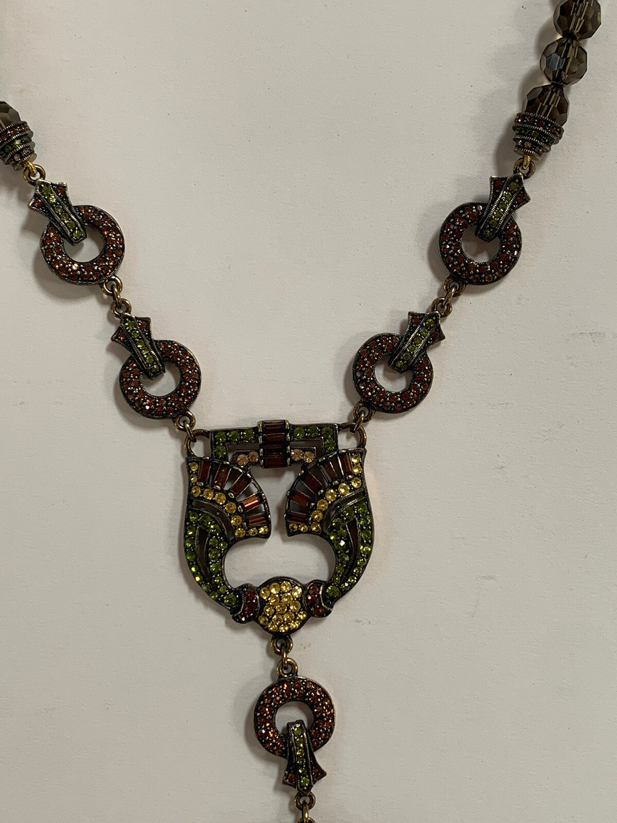 HEIDI DAUS NECKLACE STATEMENT Dangle Drop Vtg RHI… - image 5