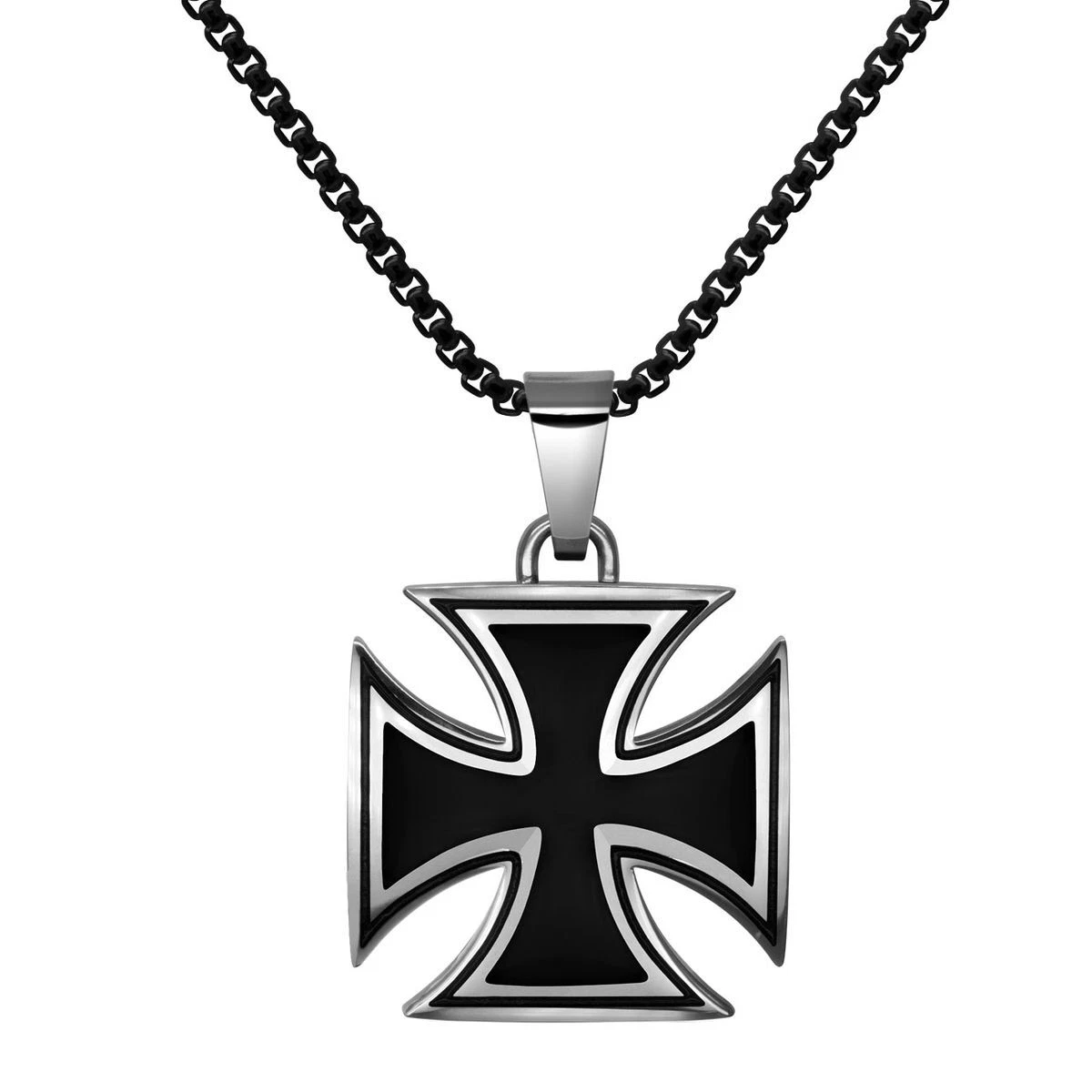 Collana uomo croce oro argento nero croce pendente in Collana uomo croce oro argento nero croce pendente in