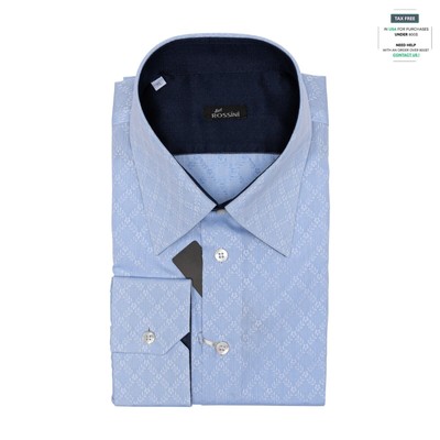 Gerlin X Avi rossini Hemd Hellblau Jacquard Alumo Baumwolle Bijan