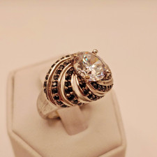 STUNNING .925 Vintage Sterling Silver Estate Ring Size 7 colorless stone