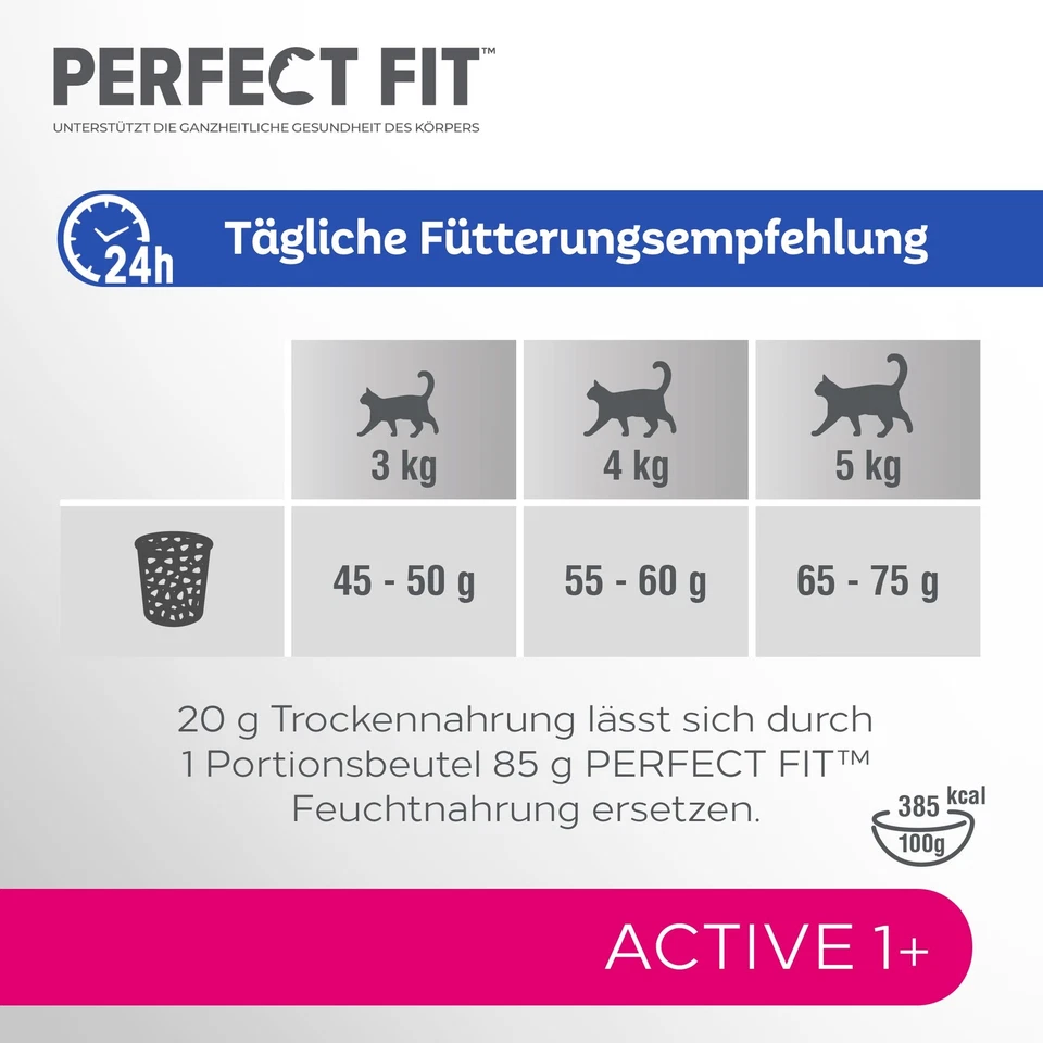 14kg Perfect Fit Katzenfutter Trockenfutter Adult Active 1+ mit Rind - Bild 3 von 4