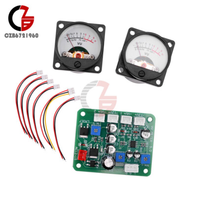 2x VU Meter DB Panel Sound Level Display & Driver Board for DIY Amplifier