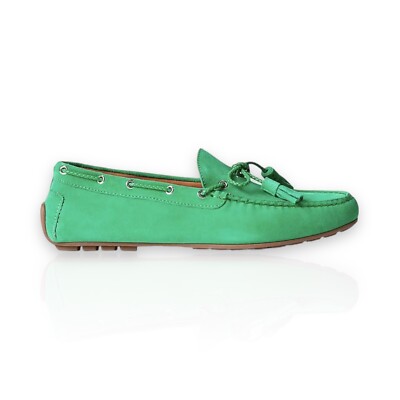 Ralph Lauren Purple Label Harold Braid Tassel Loafer Grün Wildleder Größe EU 43