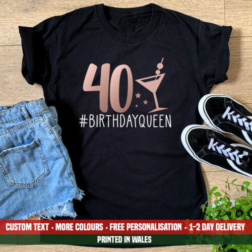 Ladies 40 Birthday Queen T Shirt Funny 40th Birthday 1982 Sister Party Gift  Top | eBay