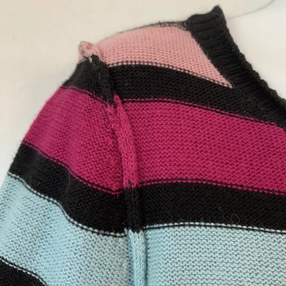 Túnica Larga Tejida Juicy Couture Henley L/S con Bolsillos Rayas Negra/Púrpura/Azul Talla 5 Foto 4 de 4