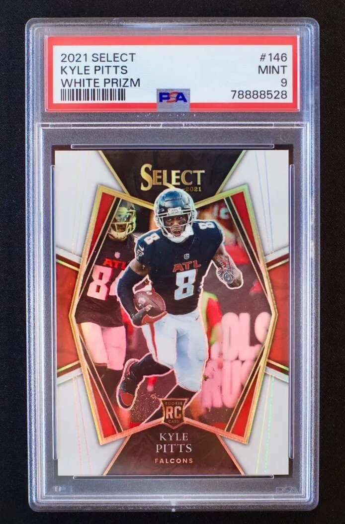 2021 Panini Select - Kyle Pitts - Rookie Premier Level White Prizm SSP /35 PSA 9