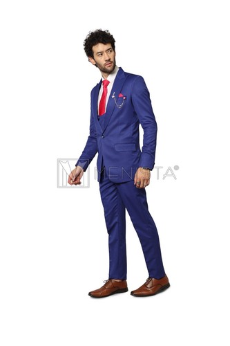 Menista Custom Tailored Blue Three Piece Slim Fit Men Suit for Groom & Wedding - Picture 7 of 11