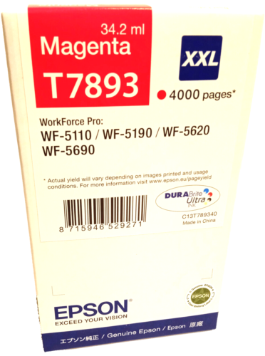 Epson T7893 XXL Magenta  Workforce Pro WF-5100 Series, WF-5600 Series, 5690 DWF - Bild 1 von 1