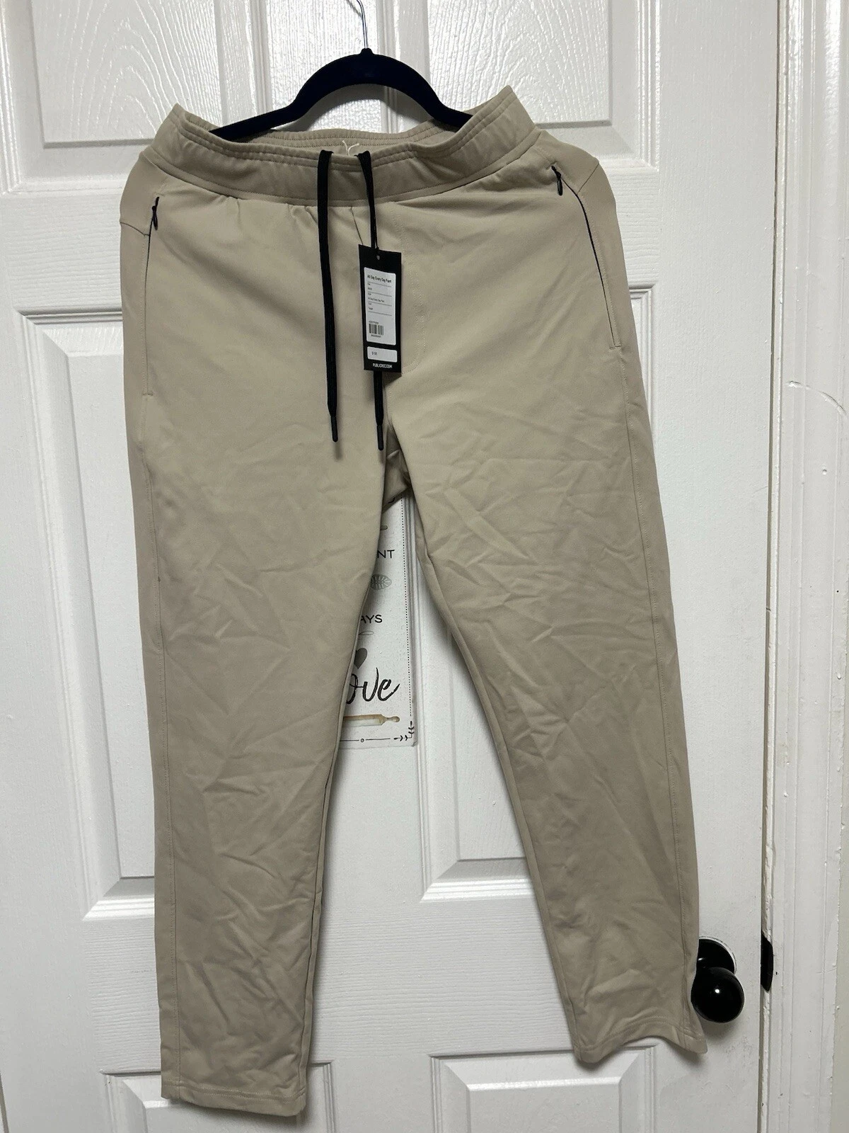 NWT Public Rec All Day Every Day Jogger Pants Cream Stretch Men’s Size W28 L30