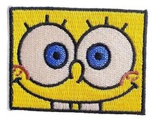 Sponge Cartoon Bob Face 2.36" Tall Embroidered Patch