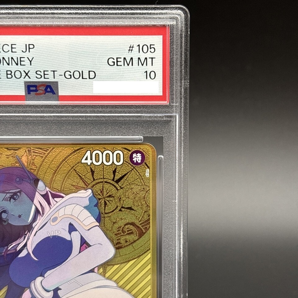 PSA10 ONE PIECE CARD Jewelry Bonney OP08-105 Gold Frame THE