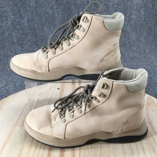 Rocket Dog Boots Womens 10 Ankle Combat Hiking Casual C345 Beige Faux Leather - Picture 2 of 17