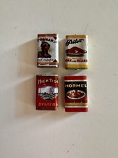 Miniature Dollhouse Country Store Groceries 4 pc Old Fashioned Tin Foods Vintage