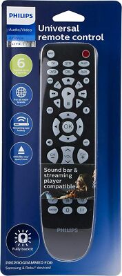 Philips SRP9368D/27 Universal TV Remote 6 Device Sound Bar & Streaming 1816-343