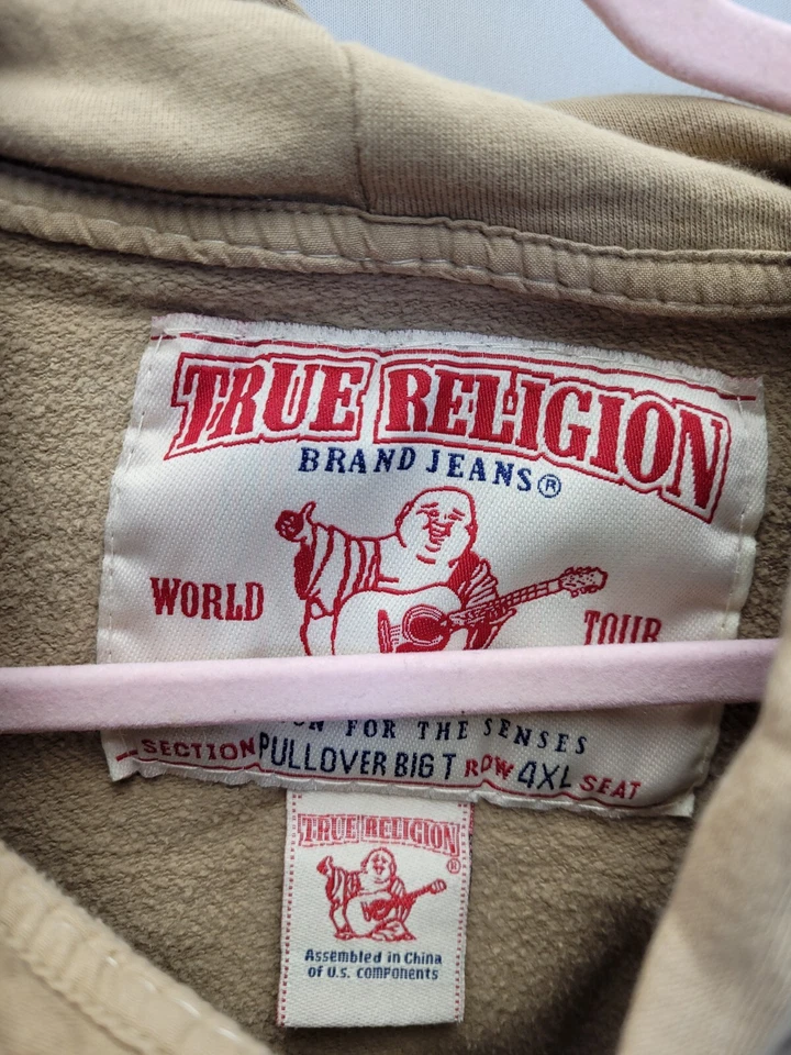 True Religion Mujer 4XL Pullover Grande T Beige Sudadera con Capucha Suéter Barco Pirata 2384 Foto 3 de 4