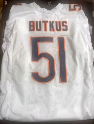 Dick Butkus Football Jersey (#51) Of Chicago White Blue