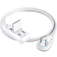 1 Ft. 16/3 Light Duty Indoor Extension Cord 360° Rotating Flat Plug 2-Side 2-Pro