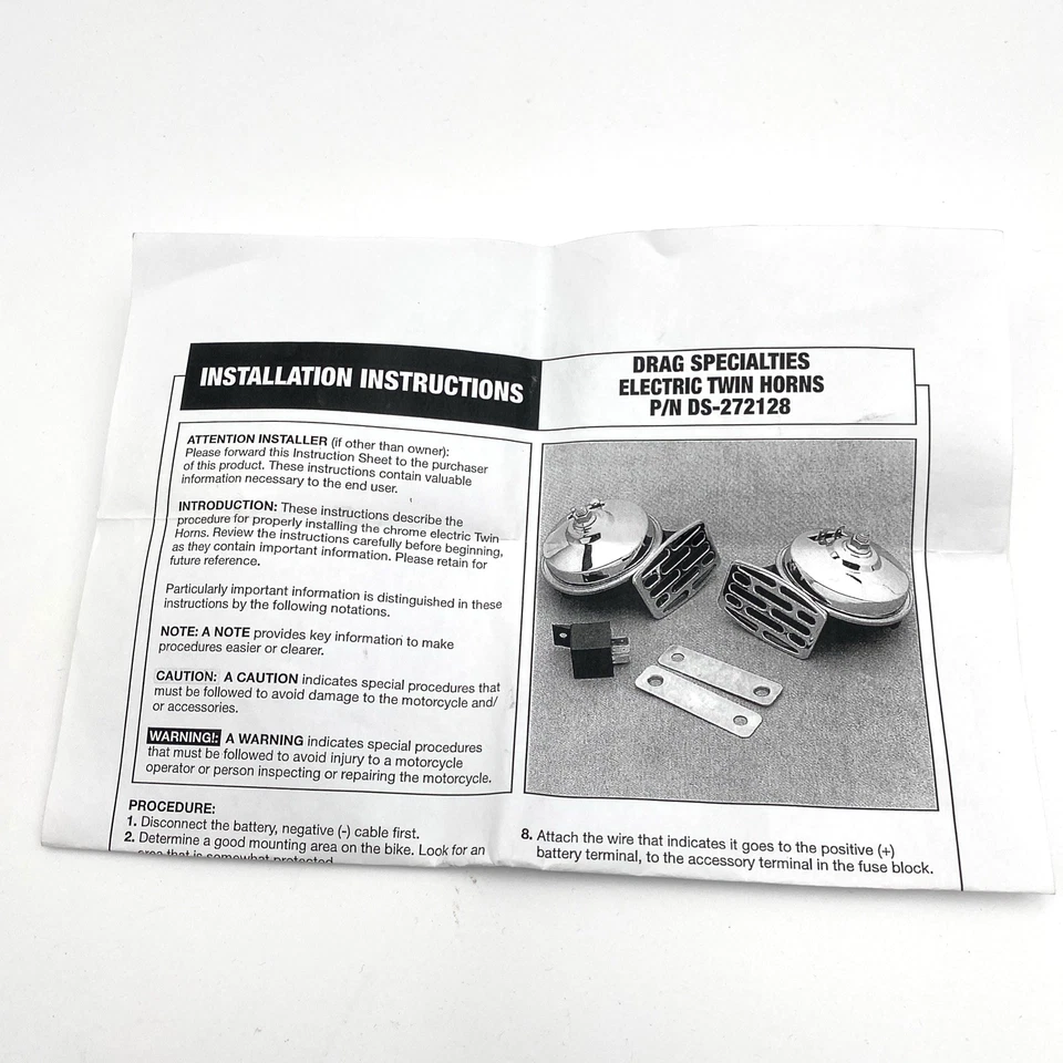 Drag DS272128 Chrome Electric Twin Horns Relay & Mount Brackets Harley Touring - Image 3 of 4