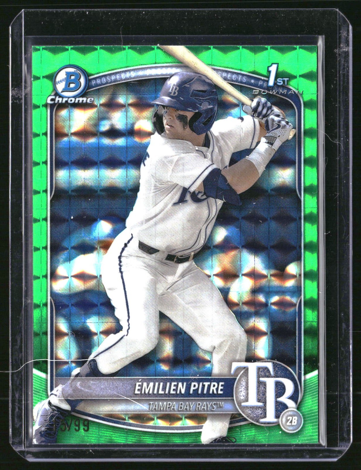 2025 Bowman Emilien Pitre 1st Bowman Chrome Green Geometric 15/99 #BCP-83