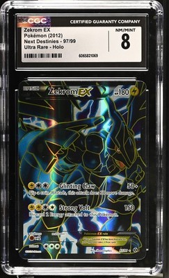 2012 Pokemon Zekrom EX 97/99 Next Destinies Holo Ultra Rare CGC 8