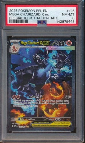 2025 Pokemon Phantasmal Flames 125 Mega Charizard X ex PSA 8 SIR - 142879443