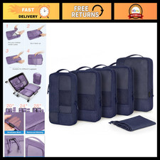 Compression Packing Cubes Set - 6 Travel Luggage Organizer Bags for Easy Packing