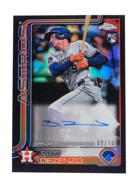 2025 Topps Chrome Black Refractor #RA-ZD Zach Dezenzo Rookie RC Auto #'d 9/10
