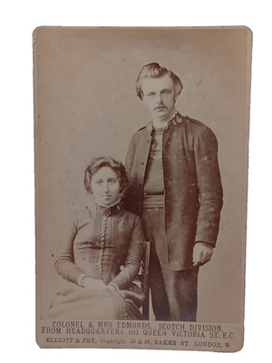 1800's Cabinet Card Col Edmonds & Wife Scotch Div Headquarters England RRP 58