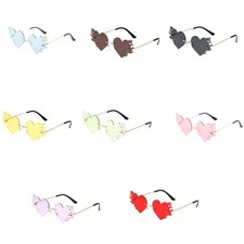 Stylish Flame Sunglasses for Girls Boys Photo Props Punk Heart Sunglasses