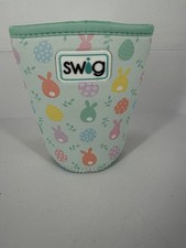 Swig Life Green  Neoprene Easter Bunny Can Koozie W/Handle EUC