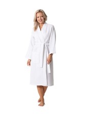 Turkish Linen Waffle Knit Lightweight Kimono Spa  Bath Robes for Women - Qui...